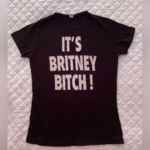 Y2K Britney Spears Baby Doll Tee Black & White